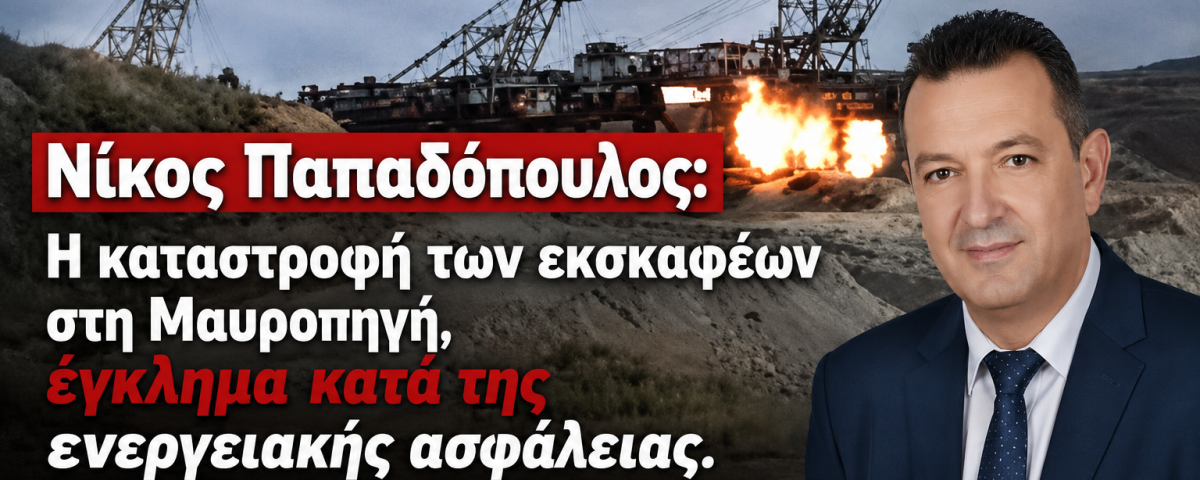 Νίκος Παπαδόπουλος: «Η καταστροφή των εκσκαφέων στη Μαυροπηγή έγκλημα κατά της εθνικής οικονομίας και της ενεργειακής ασφάλειας» 6 AFISA 5