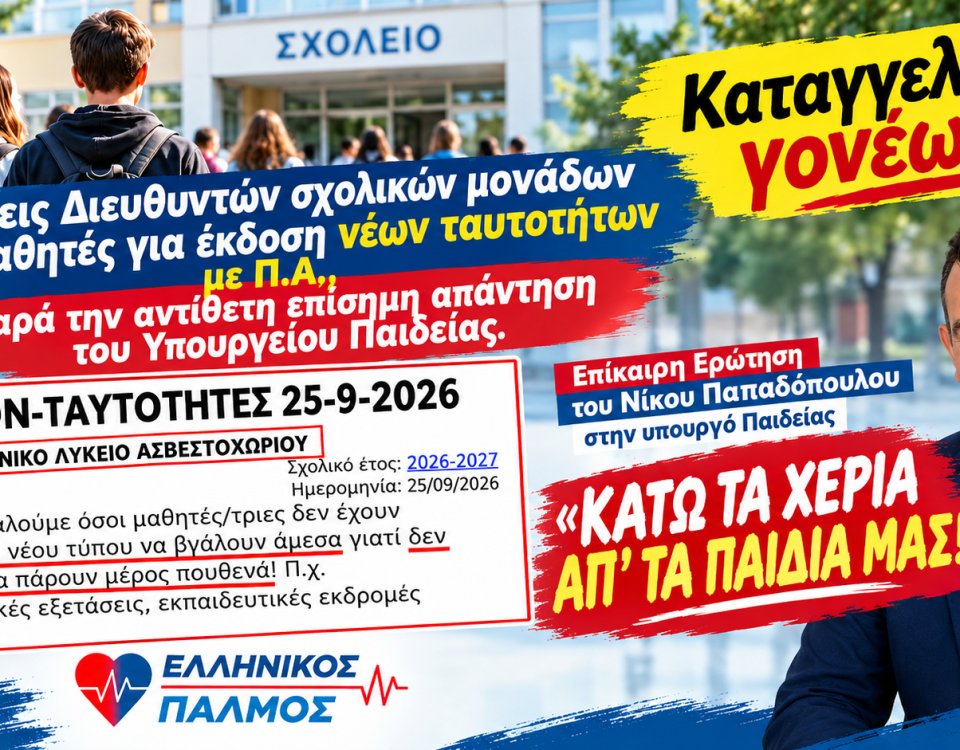Απειλούν μαθητές με αποκλεισμό από τις Πανελλαδικές για μια… ταυτότητα! 12 Σχολεία Ταυτότητες Αφίσα οριζόντια
